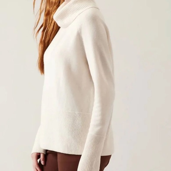 Athleta Soft Cream Cowl Neck Sweater XS - Picture 2 of 8